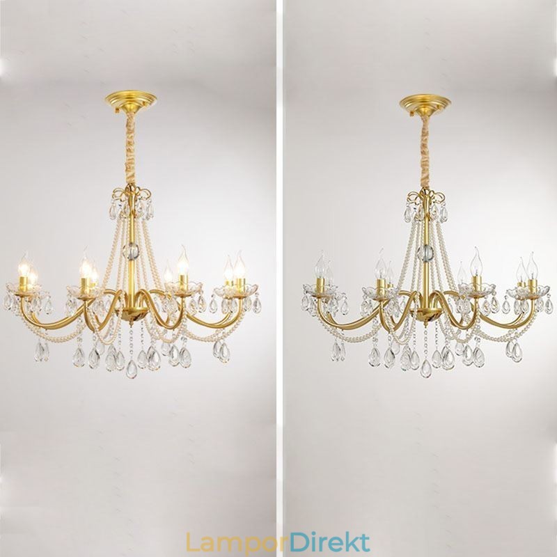 American Crystal Pendel Light Country Style Creative Iron Art Taklampa