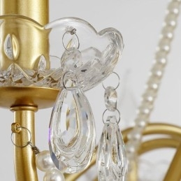 American Crystal Pendel Light Country Style Creative Iron Art Taklampa