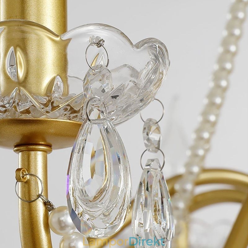 American Crystal Pendel Light Country Style Creative Iron Art Taklampa