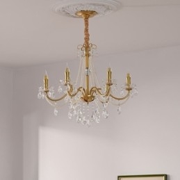 American Crystal Pendel Light Country Style Creative Iron Art Taklampa