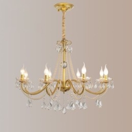 American Crystal Pendel Light Country Style Creative Iron Art Taklampa