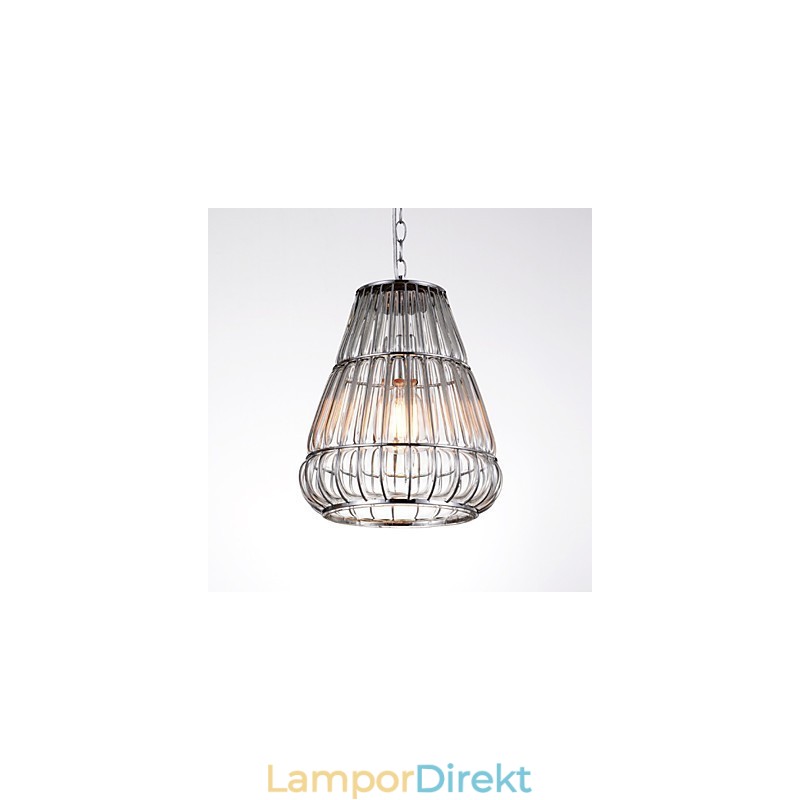 Modern Och Modern Ljuskrona I Kromglas