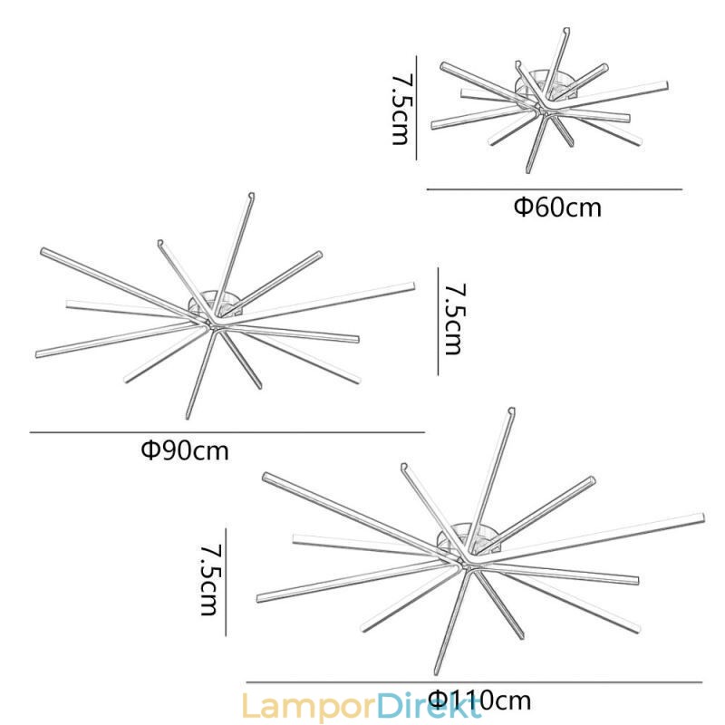Flush Mount Modern Minimalist Fireworks Taklampa