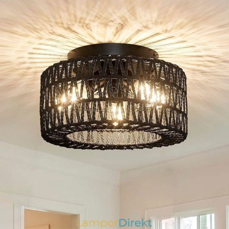 Country Style Flush Mount American Woven Cage Taklampa Country Style Flush Mount American Woven Cage Taklampa