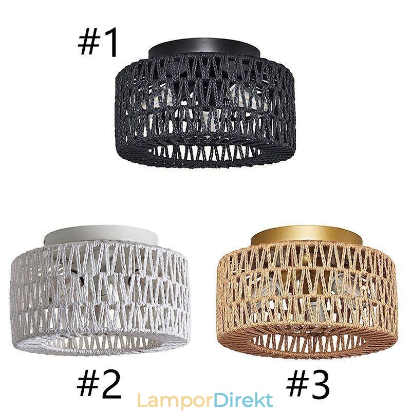 Country Style Flush Mount American Woven Cage Taklampa