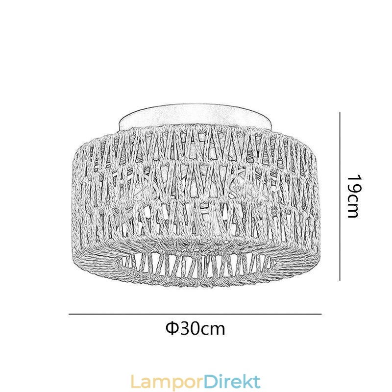 Country Style Flush Mount American Woven Cage Taklampa