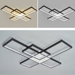 Minimalistisk Flush Mount Fem Kvadratisk Taklampa Steglös Dimbar Med Fjärrkontroll 92W
