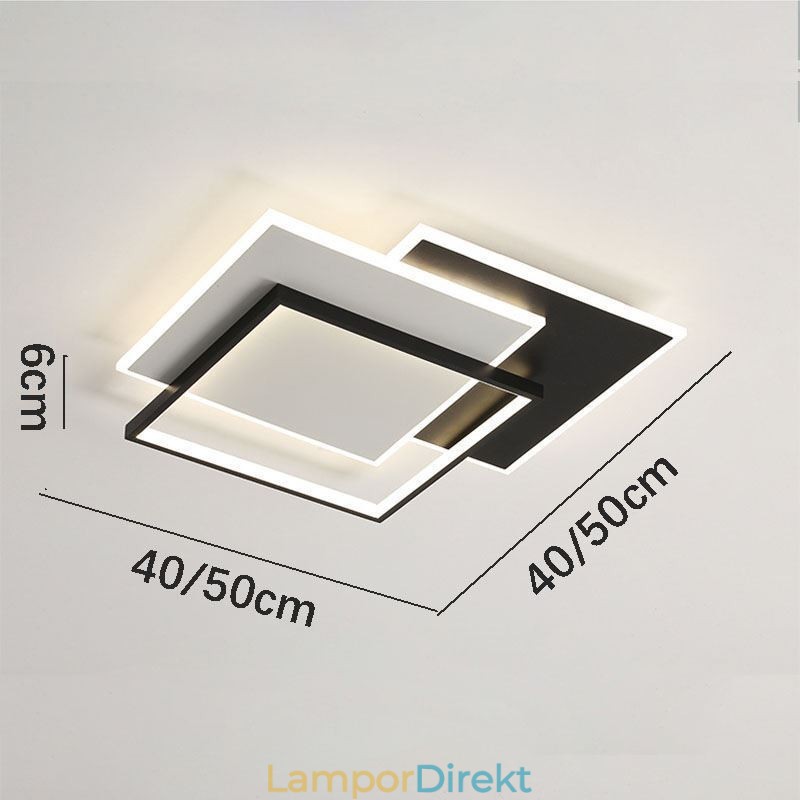 Infälld Minimalistisk Akryl Fyrkantig Taklampa 40 50Cm