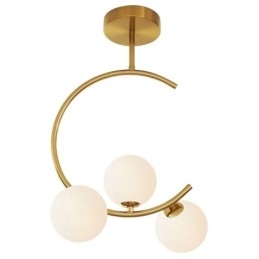 Modern Och Enkel Infälld Taklampa Med Tre Huvuden I Mjölkvit Glas G9 5W
