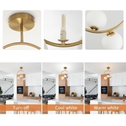 Modern Och Enkel Infälld Taklampa Med Tre Huvuden I Mjölkvit Glas G9 5W