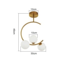 Modern Och Enkel Infälld Taklampa Med Tre Huvuden I Mjölkvit Glas G9 5W