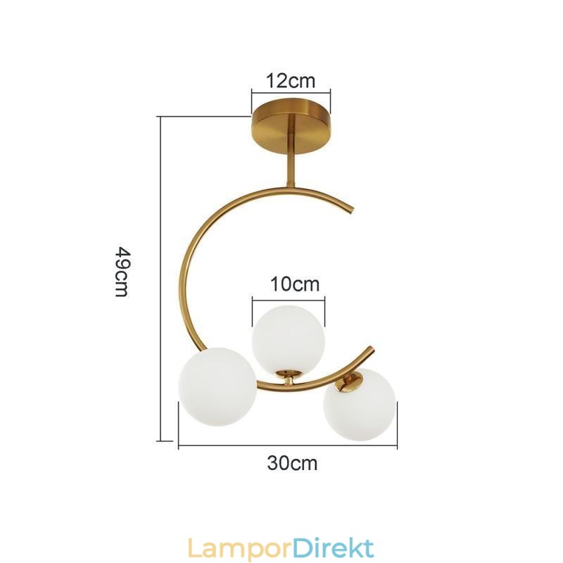Modern Och Enkel Infälld Taklampa Med Tre Huvuden I Mjölkvit Glas G9 5W