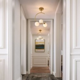 Modern Och Enkel Infälld Taklampa Med Tre Huvuden I Mjölkvit Glas G9 5W