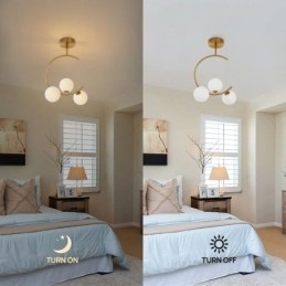 Modern Och Enkel Infälld Taklampa Med Tre Huvuden I Mjölkvit Glas G9 5W