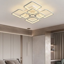 Flush Mount Vit Akryl Fyrkantig Taklampa 5 Lampor 8 Lampor