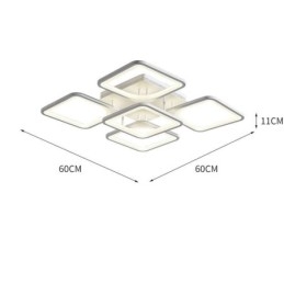 Flush Mount Vit Akryl Fyrkantig Taklampa 5 Lampor 8 Lampor