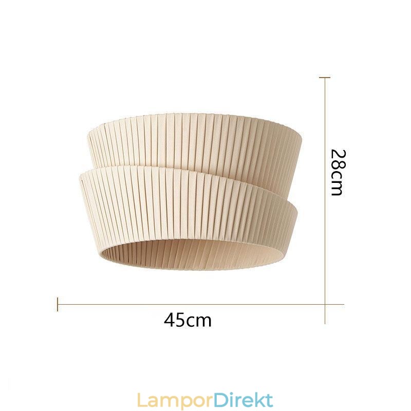 Wabi Sabi Flush Mount French Cream Style Double Layer Tyg Lampskärm Taklampa