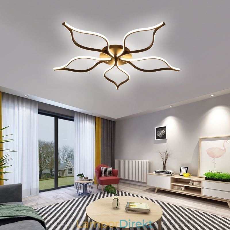 Flush Mount Minimalistisk Taklampa Med Fem Blad Blommor