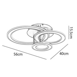 Flush Mount Triple Akryl Rund Taklampa