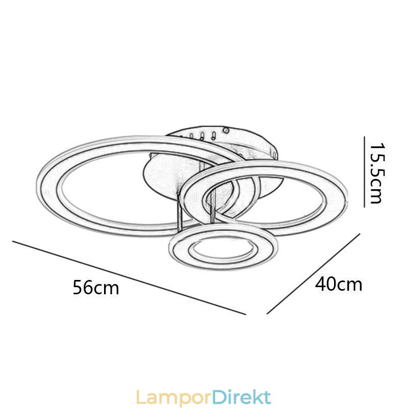 Flush Mount Triple Akryl Rund Taklampa