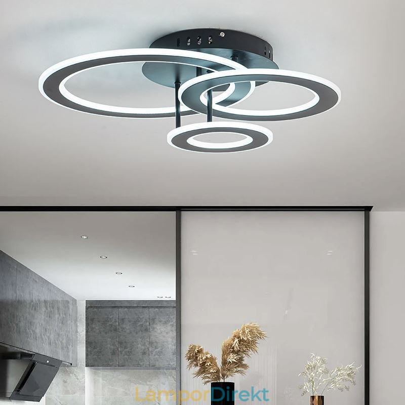 Flush Mount Triple Akryl Rund Taklampa