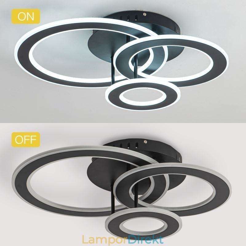 Flush Mount Triple Akryl Rund Taklampa