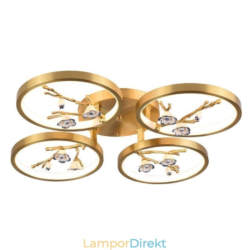 Flush Mount Koppar Art Branch Plommon Blossom Taklampa