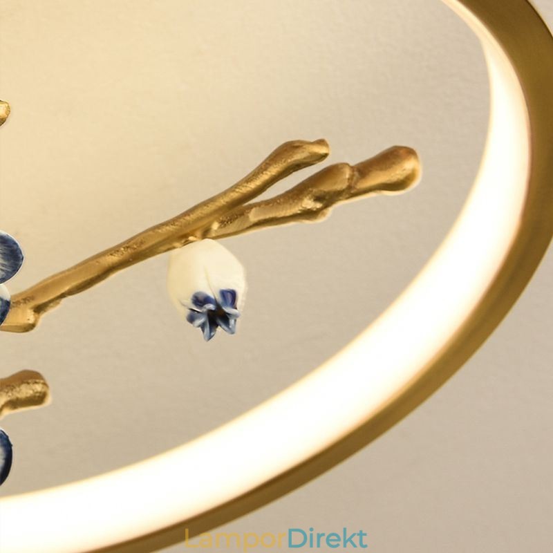 Flush Mount Koppar Art Branch Plommon Blossom Taklampa