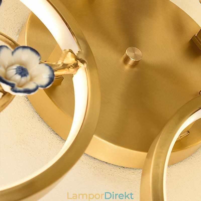 Flush Mount Koppar Art Branch Plommon Blossom Taklampa