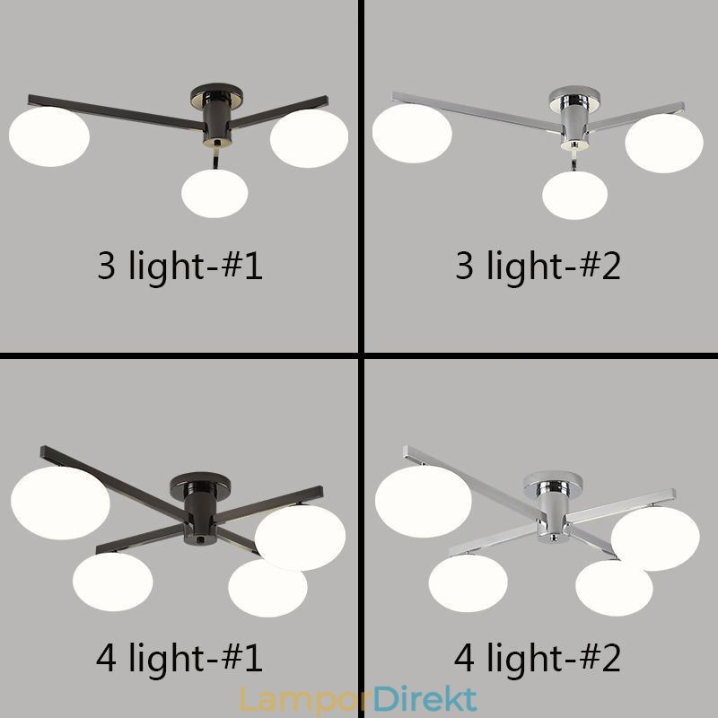 Nordic Glass Flush Mount Creative Smidesjärn Taklampa