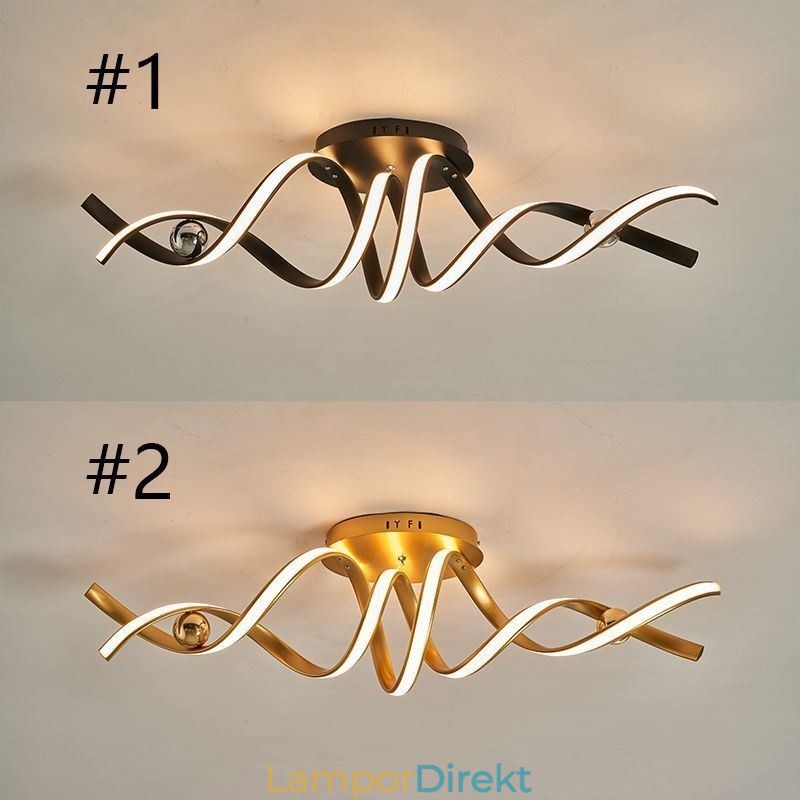 Modern Infälld Aluminium Art Spiral Taklampa Light