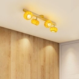 Dubbel Liten Pumpa Infälld Japansk Retro Taklampa