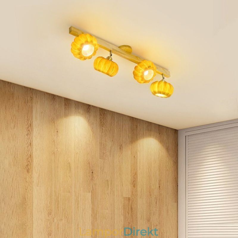 Dubbel Liten Pumpa Infälld Japansk Retro Taklampa