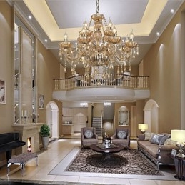 Ljuskrona Crystal Luxury Modern 2 Tiers Living 12 Lights