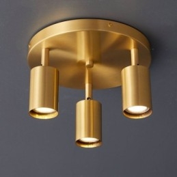 Modernt Flush Mount Golden Black Flush Mount Med 3 Lampor Copper Art Home Lighting