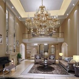 Ljuskrona Crystal Luxury Modern 2 Tiers Living 12 Lights
