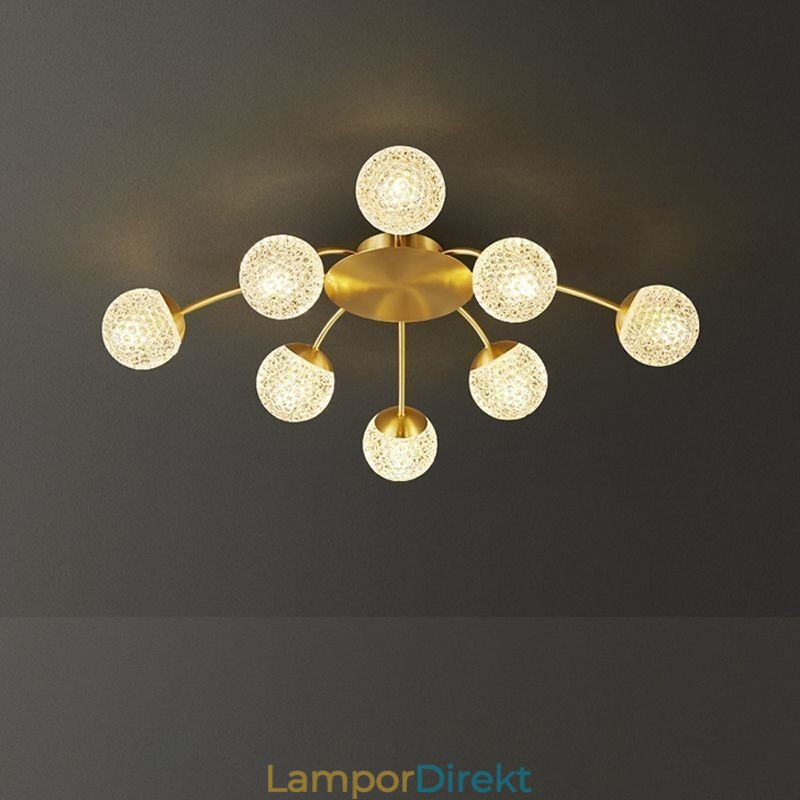 Modern Infälld Gyllene Taklampa Dekorativ Ljusarmatur