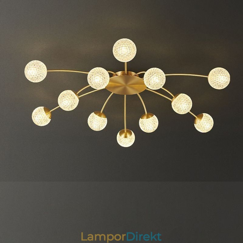 Modern Infälld Gyllene Taklampa Dekorativ Ljusarmatur