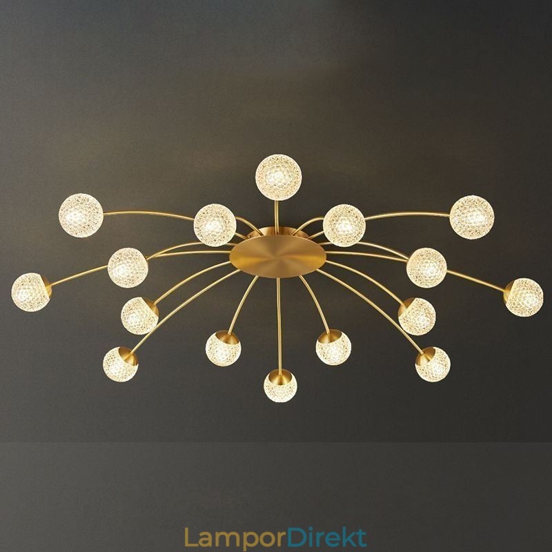 Modern Infälld Gyllene Taklampa Dekorativ Ljusarmatur