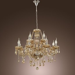 Ljuskrona Crystal Luxury Modern 2 Tiers Living 12 Lights