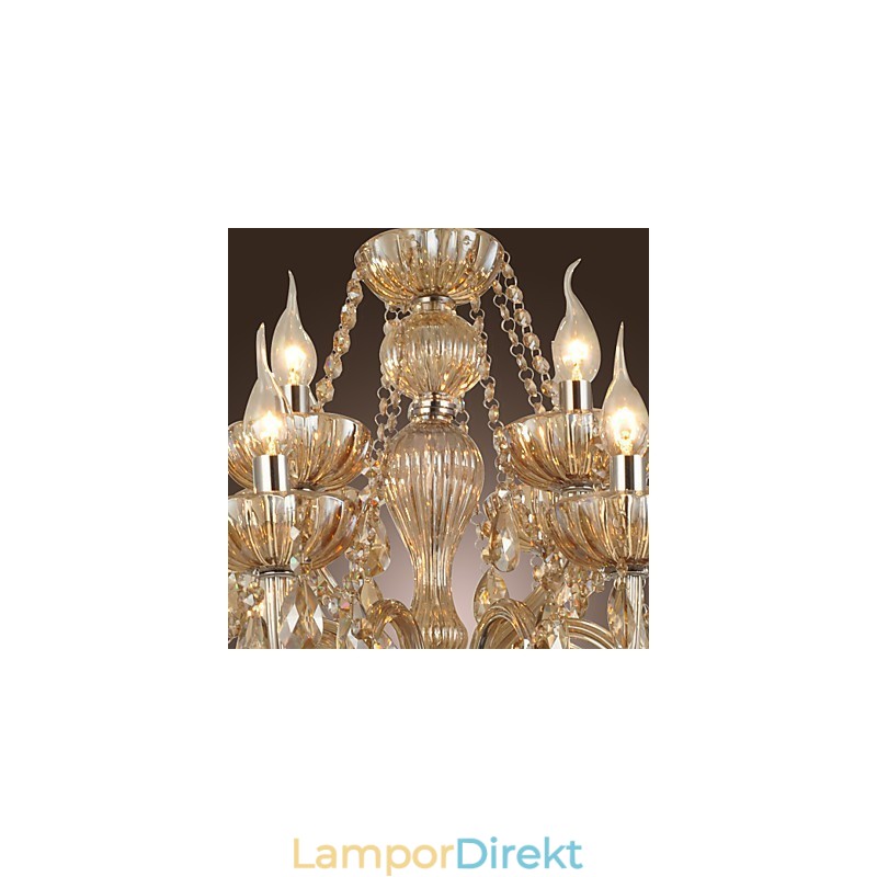Ljuskrona Crystal Luxury Modern 2 Tiers Living 12 Lights
