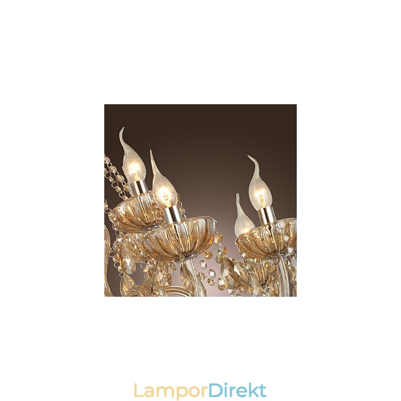 Ljuskrona Crystal Luxury Modern 2 Tiers Living 12 Lights