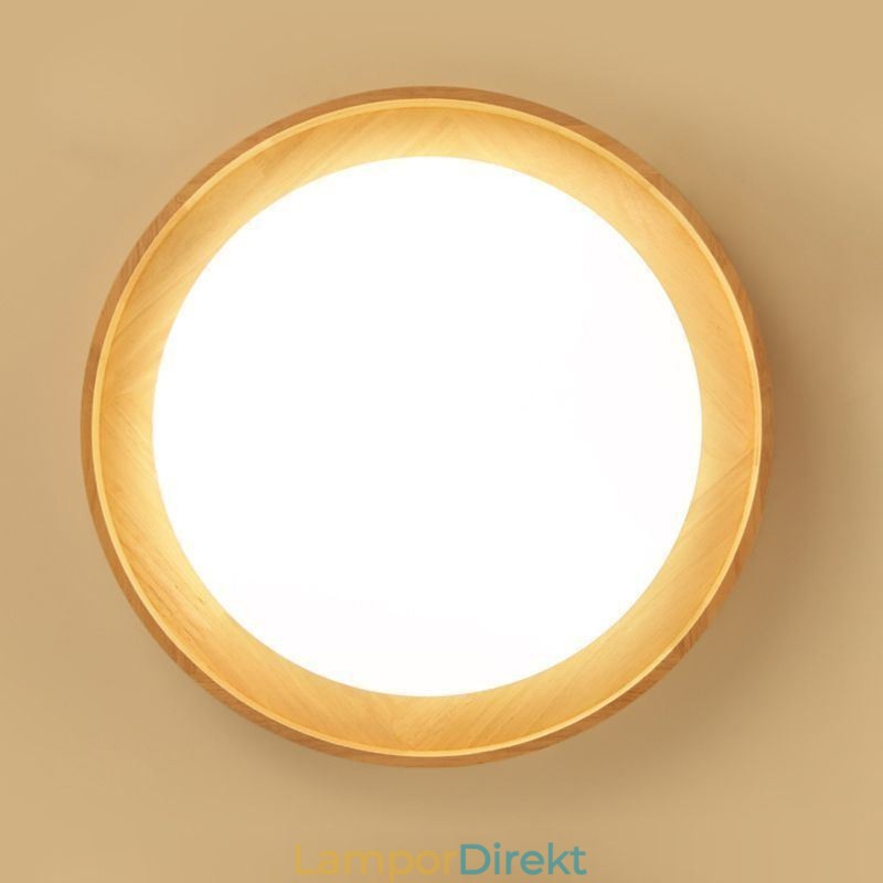 Modern Taklampa Trä Akryl Rund Taklampa