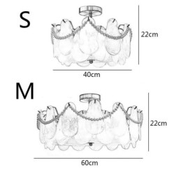 Europeisk Taklampa I Järn Elegant Taklampa I Glas
