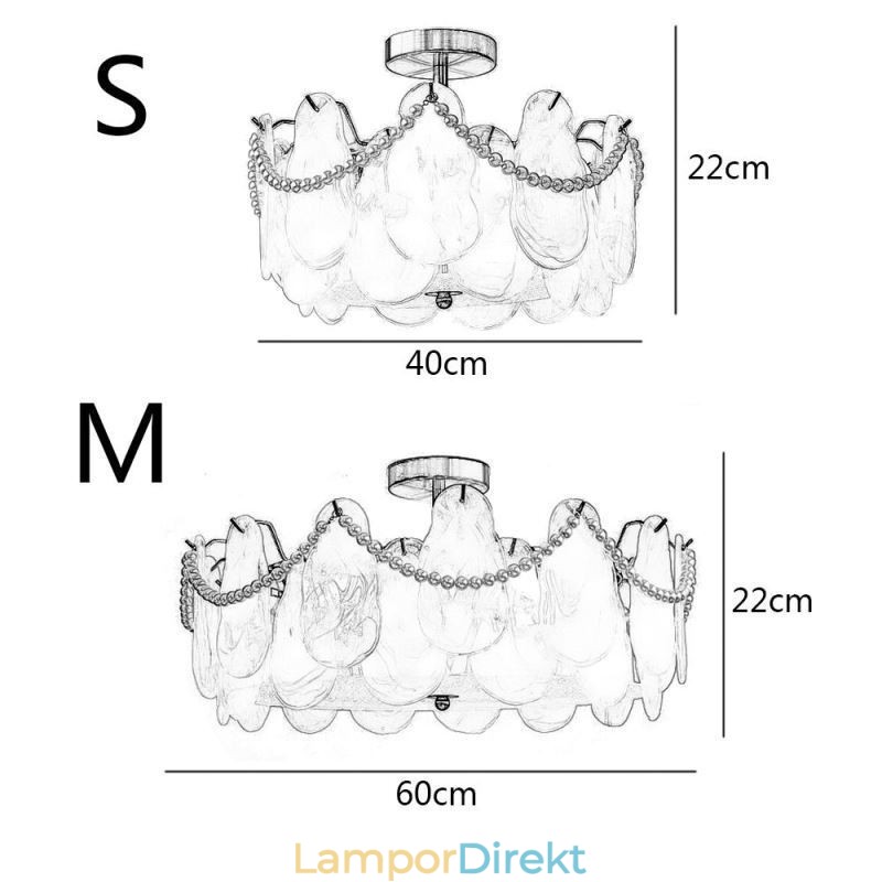 Europeisk Taklampa I Järn Elegant Taklampa I Glas