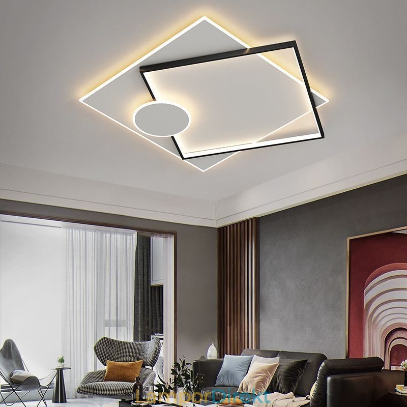 Modern Taklampa Fyrkantig Geometrisk Taklampa I Akryl