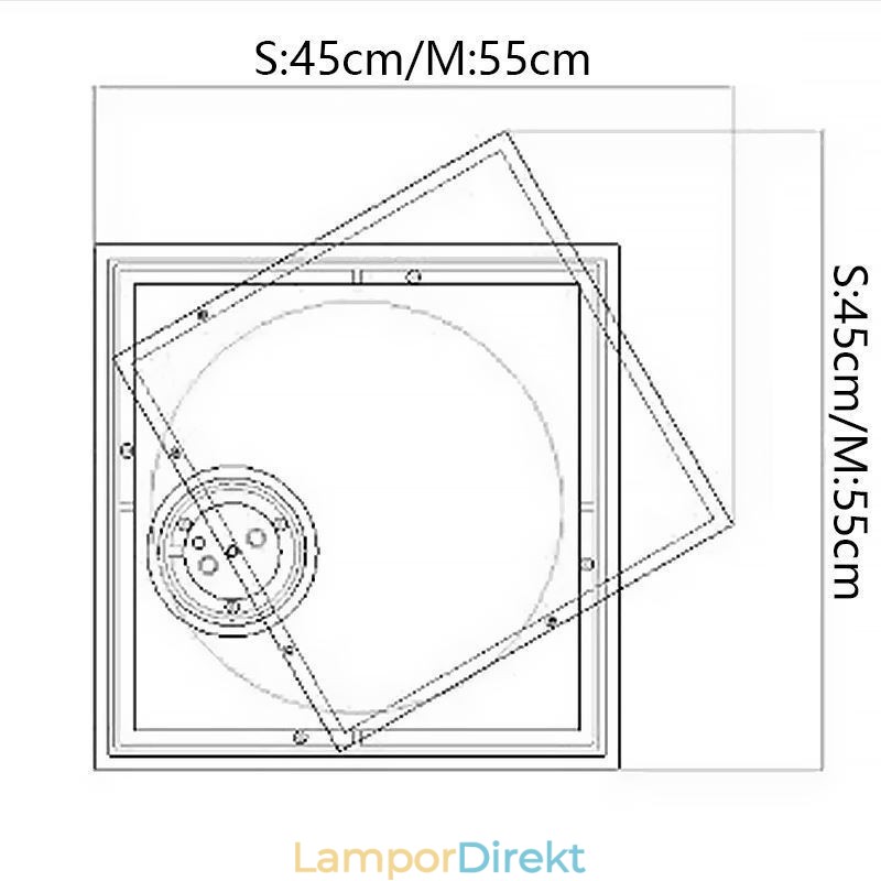 Modern Taklampa Fyrkantig Geometrisk Taklampa I Akryl