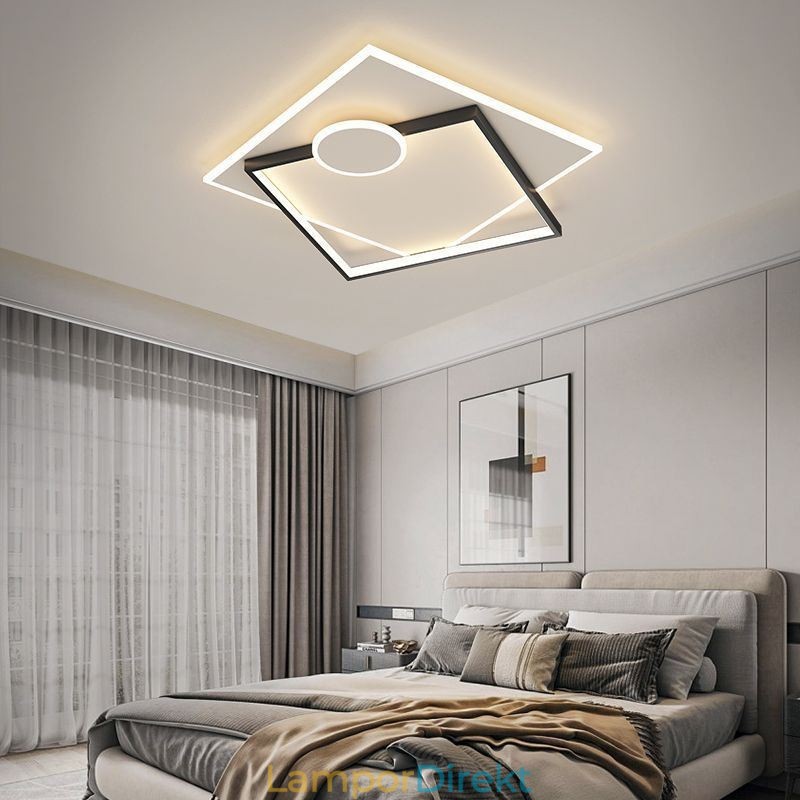 Modern Taklampa Fyrkantig Geometrisk Taklampa I Akryl