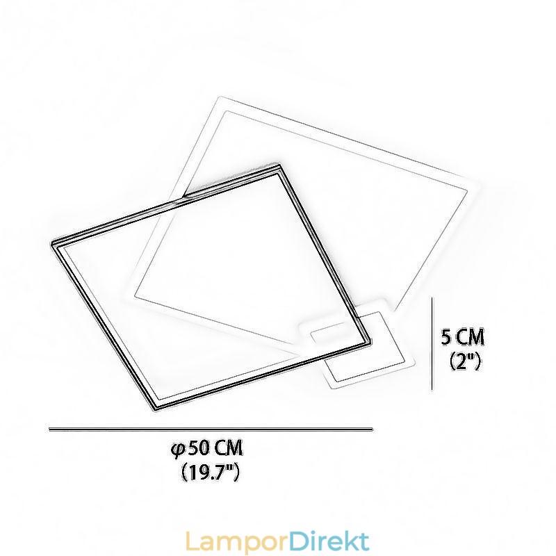 Modern Taklampa Geometrisk Fyrkantig Taklampa