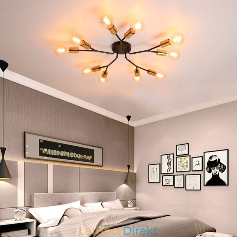 Modern Taklampa Svart Vintage Ljuskrona